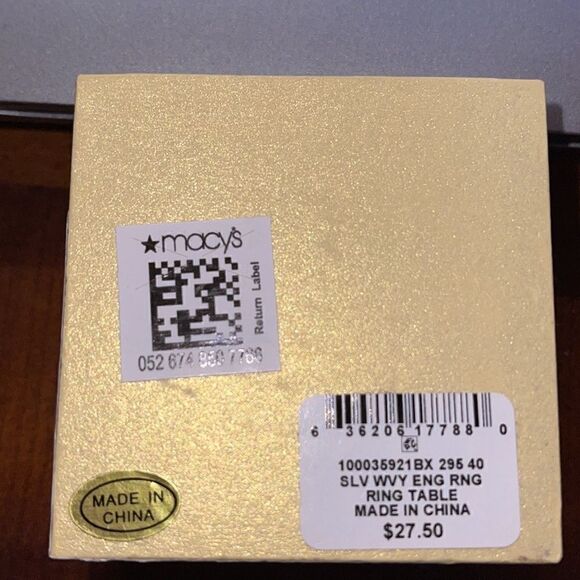 New in Bow CHARTER CLUB Fine Silver Plate Crystal Wavy Ring - Picture 4 of 7